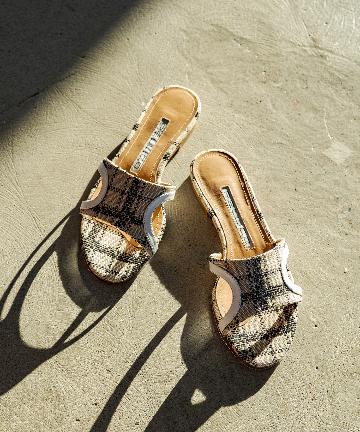 【PELLICO/ペリーコ】チェックフラットサンダル