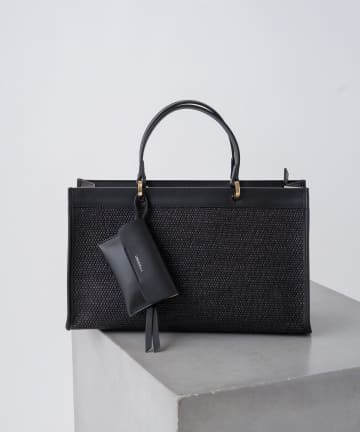 【LORISTELLA/ロリステッラ】雑材コンビスクエアバッグ