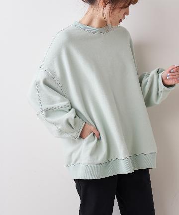 裏パイルカット裏毛プルオーバー