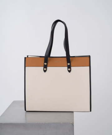 【FIORELLI/フィオレッリ】バイカラーキャンバストートバッグ