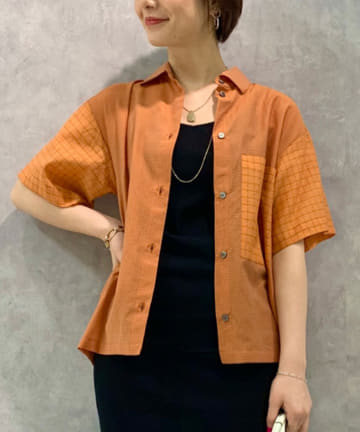 【TELA/テラ】チェックポケットシャツ