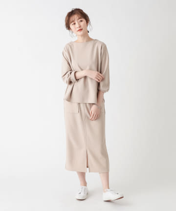 【《アレンジ力抜群》洗える】ジョーゼットポンチセットアップ