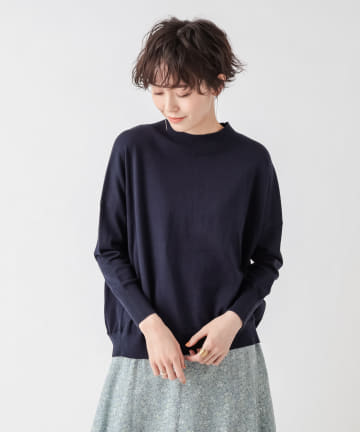 【着こなしの幅が広がる】コットンカシミヤモックネックニット
