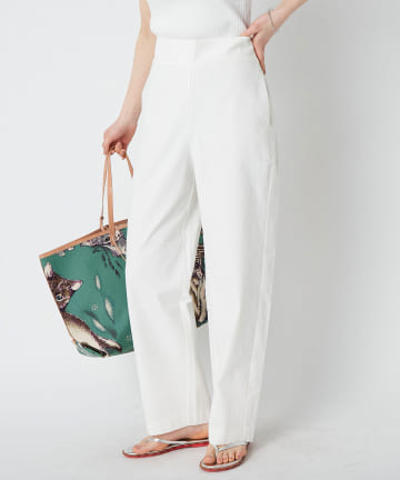 綿麻ストレッチワイドパンツ