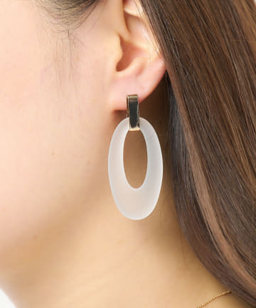 スモークオーバルピアス