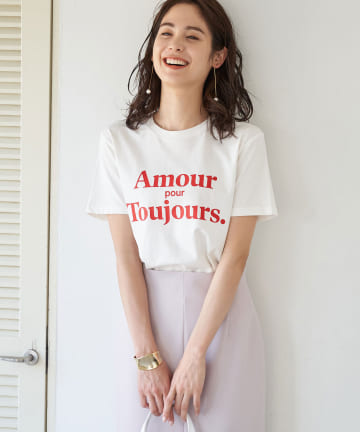 【洗える・LES PETITS BASICS】AMOURロゴ Tシャツ