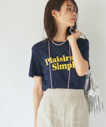 【洗える・LES PETITS BASICS】PLAISIRS ロゴTシャツ