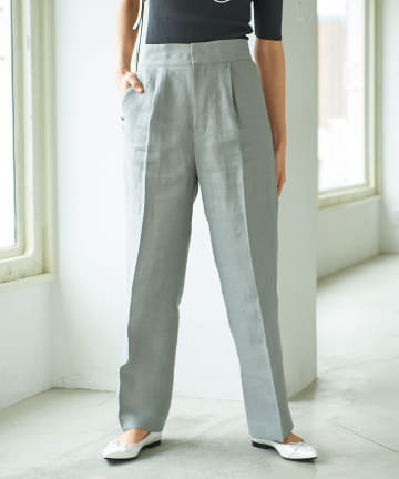 【手洗い可・marmors (マルモア)】リネンストレートパンツ