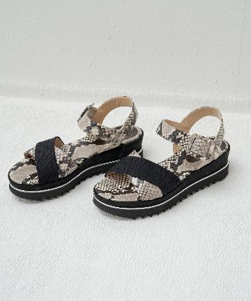 【Luca Grossi/ルーカグロッシ】パイソンゴムサンダル