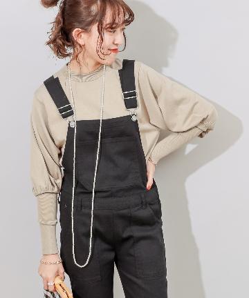 リブ使い袖ボリュームプルオーバー