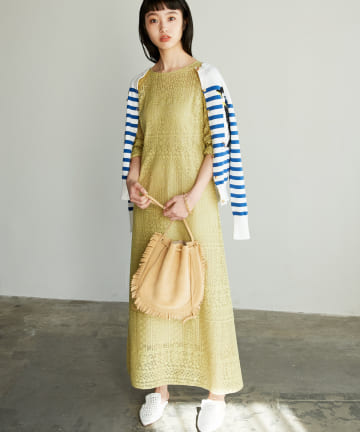 【洗える・COZスタイル】コットンレースワンピース