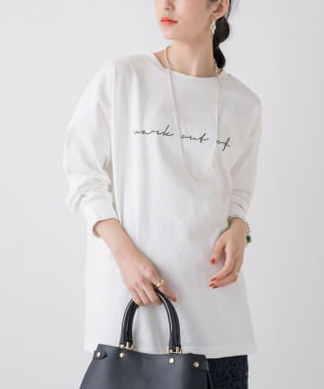 レタリングロングTシャツ