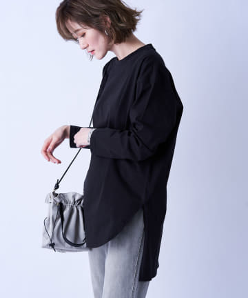 【《ベーシックで使える1枚》洗える】ラウンドヘムチュニック