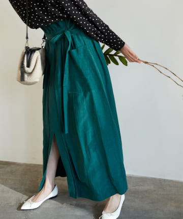 【COZスタイル・CURRENTAGE】レーヨンリネンスカート