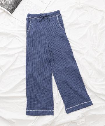 【WOMEN'S】配色ステッチワッフルイージーパンツ/ルームウェア