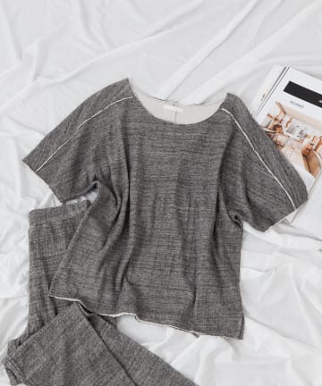 【WOMEN'S】粗びき接結トップス/ルームウェア (セットアップ可)