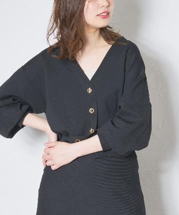 natural couture(ナチュラルクチュール) プチプラハトメバー釦おしゃれカーディガン