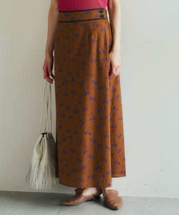 【COZスタイル・MUVEIL(ミュベール)】チェリープリントスカート