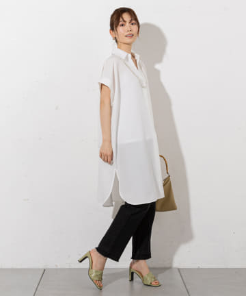 prose verse(プロズヴェール) リネンタッチスキッパーシャツワンピース