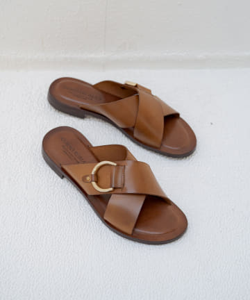 【CORSO ROMA，9/コルソローマ】パーツクロスフラットサンダル