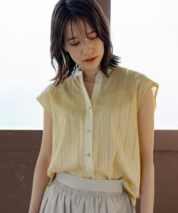 カラミストライプシャツ