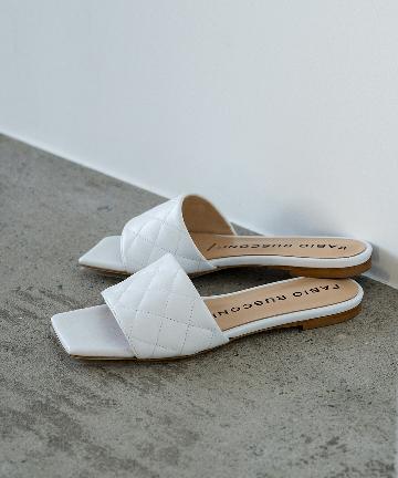 【FABIO RUSCONI/ファビオ ルスコーニ】キルティングフラットサンダル