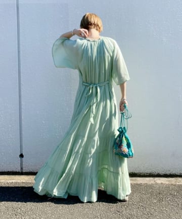 【WEB限定】(ne Quittez pas) コットンボイルティアードドレス