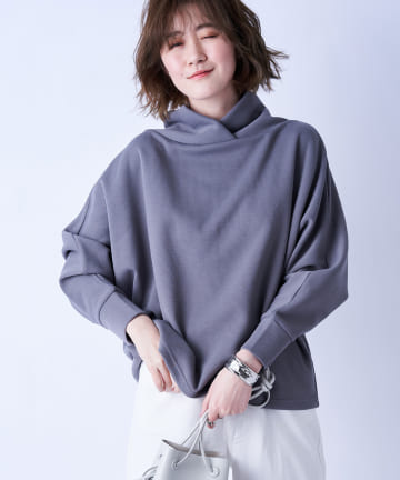 【《シルエットが魅力》洗える】ニュアンスネックドルマンプルオーバー