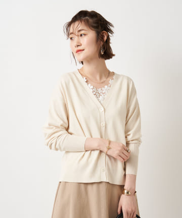 【イージーケアが嬉しい】Vネックニットカーデ