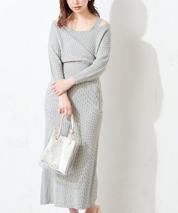 natural couture(ナチュラルクチュール) 【WEB限定】カシュクールトップス×キャミリブワンピース