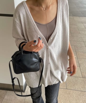 バックデザインストラップカーディガン