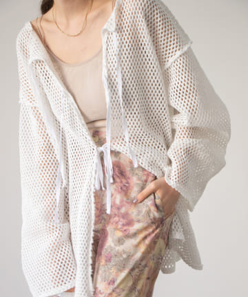 メッシュBACK紐2WAYカーディガン
