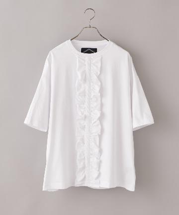 【SUPERTHANKS NOIR】FRONT FRILL T-SHIRIT