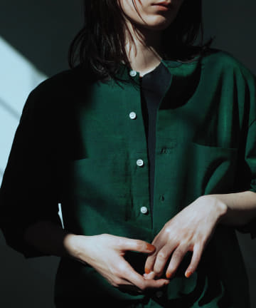 【CASA】会津織無地シャツ