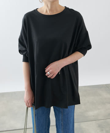【ULTRA HYBRID】USAコットン袖ギャザーTシャツ[※動画有り]