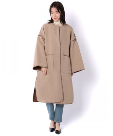 OUTLET(アウトレット) 【Kastane】パイピングコート×ボアベストSET