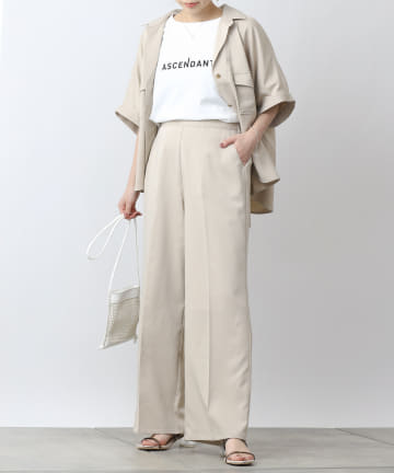 テックリネンストレートロングパンツ(セットアップ可)