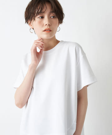 【リラックス感漂うシルエット】バックスリット裾切替カットソー