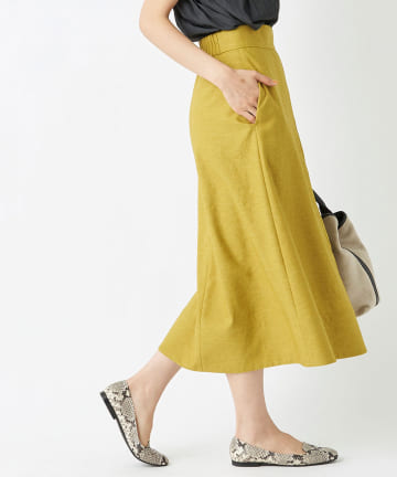 【手洗い可】リネンライクオックスAラインスカート
