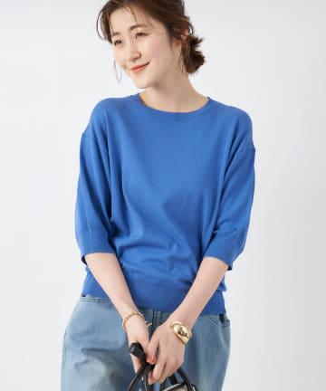 【清涼感のある定番ニット】クールタッチクルーネックニット