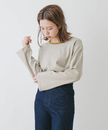 OUTLET(アウトレット) 【Kastane】ボーダーリンガーカットソー