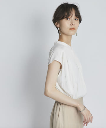 【女性らしさを際立たせる】割繊ジョーゼット2wayブラウス