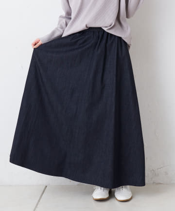 【Du noir】シャンブレーデニムスカート