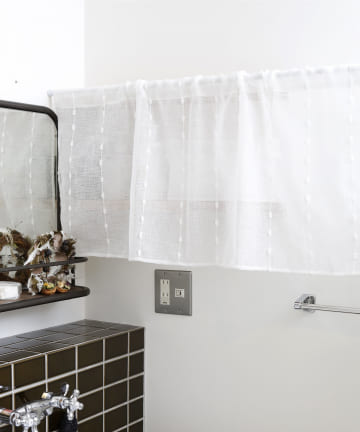 【素材にこだわる新生活】ストライプドットカフェカーテン