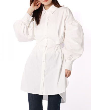 【GHOSPELL】Reflector Cut Out Shirt Dress
