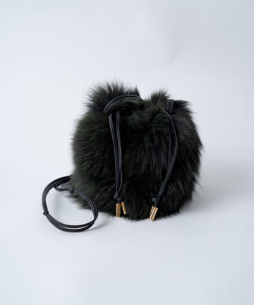 【VIOLAd'ORO/ヴィオラドーロ】フォックスファー巾着バッグ