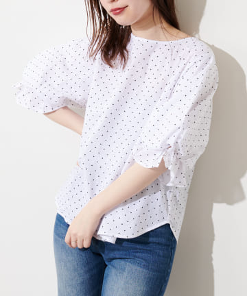 natural couture(ナチュラルクチュール) ねじりタックバルーンブラウス