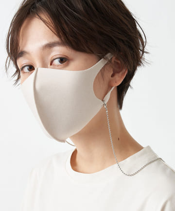 【爽やかなシルバーですっきり見え】ボールチェーン3WAYマスクストラップ
