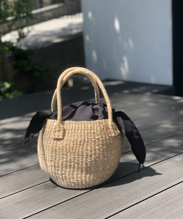 【巾着付きで使いやすい】インナー巾着付かごバッグ