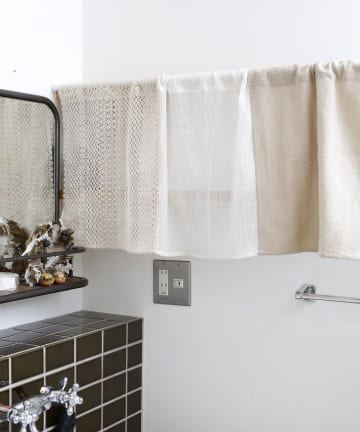 【素材にこだわる新生活】3パネルカフェカーテン